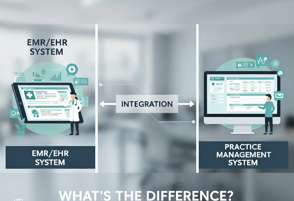 difference between an EMREHR and a practice management system